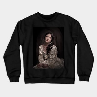 portrait of woman in vintage dress Crewneck Sweatshirt